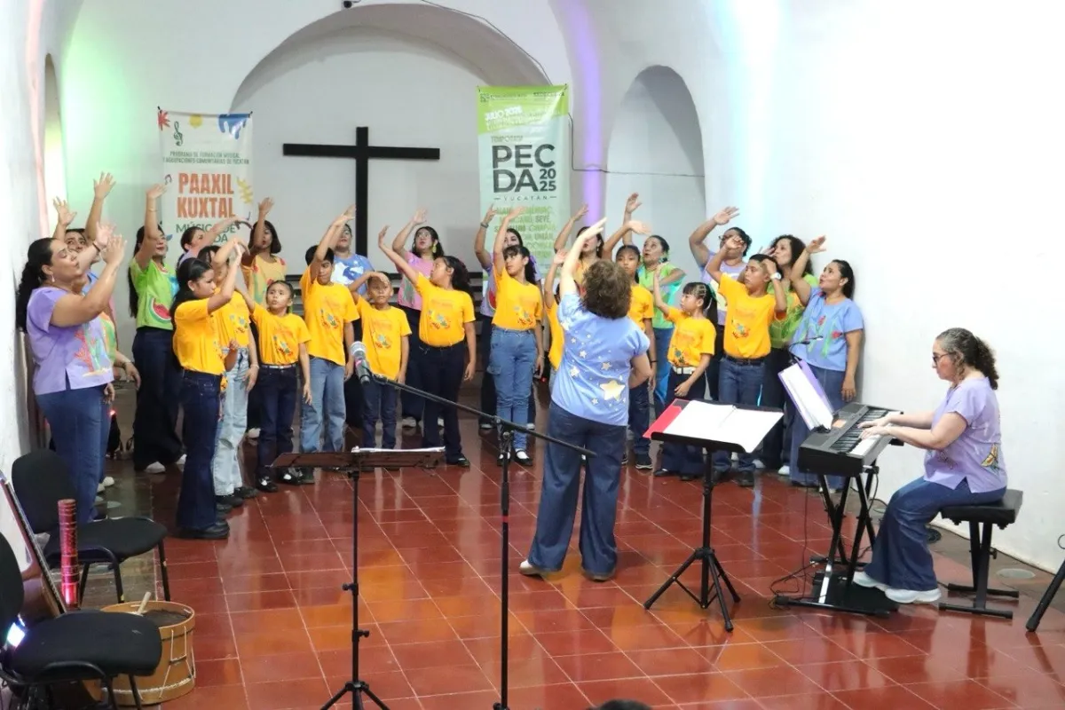 Coros infantiles llenan Conkal de música , 