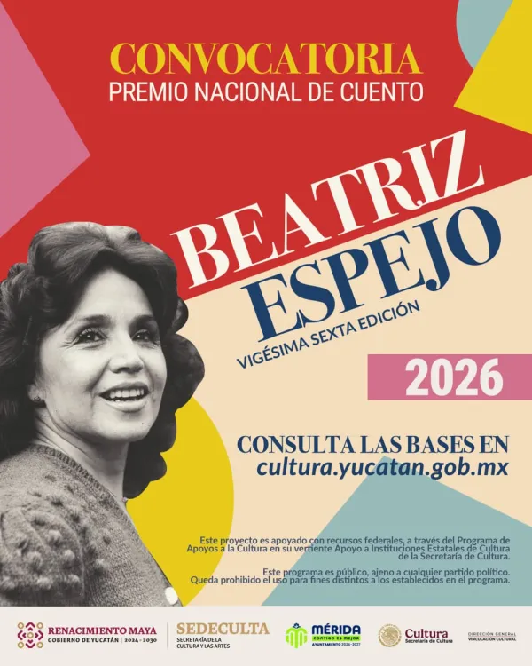 Abren convocatoria del Premio Nacional de Cuento Beatriz Espejo 2026
