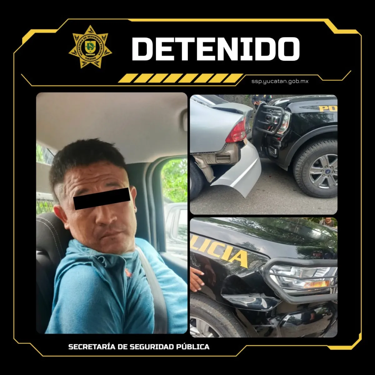 Detenido tras hacer caso omiso a indicaciones policiales en Mérida